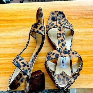 JIMMY CHOO. Leopard, block heeled heaven.